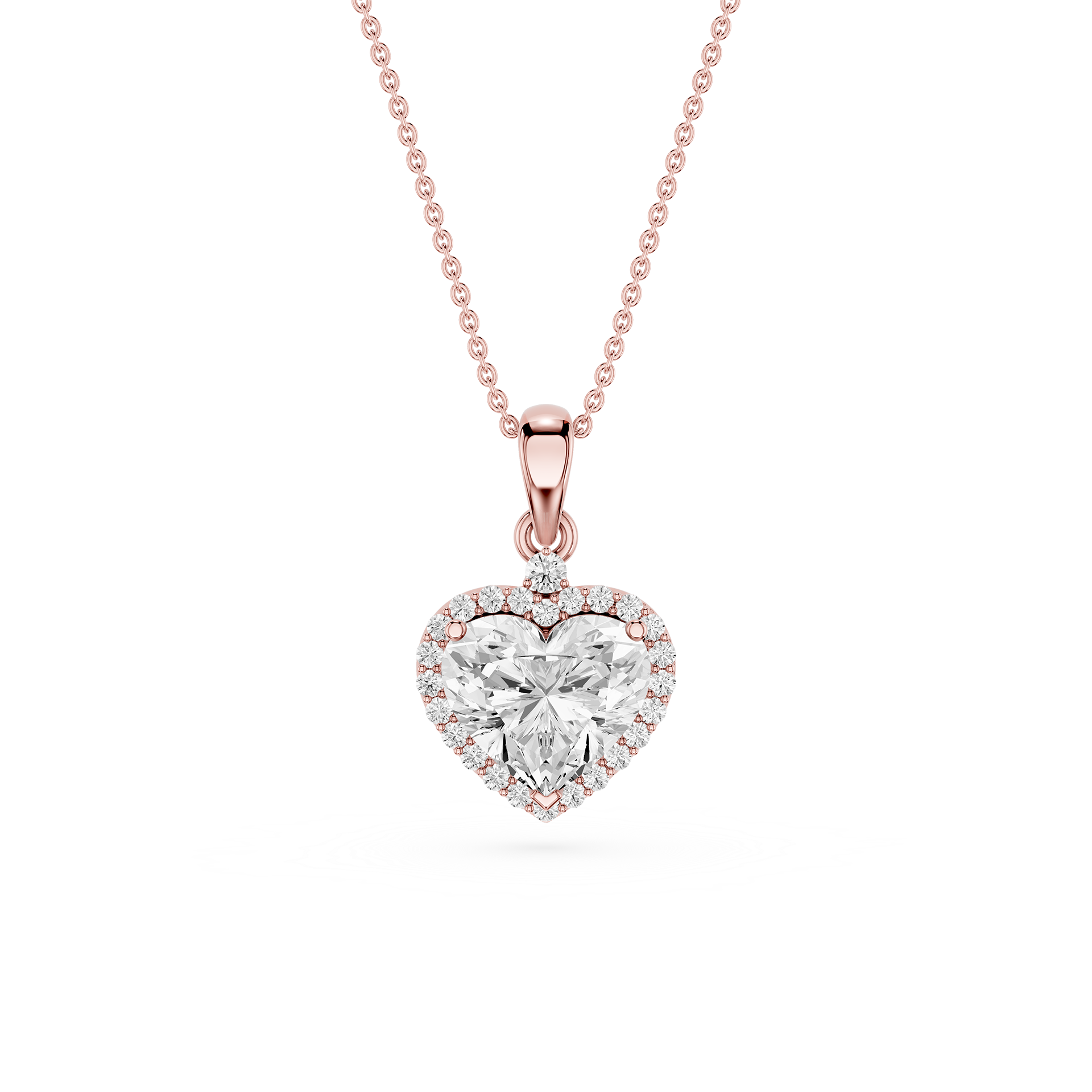 Heart Lab Grown Diamond Halo Pendant Necklace