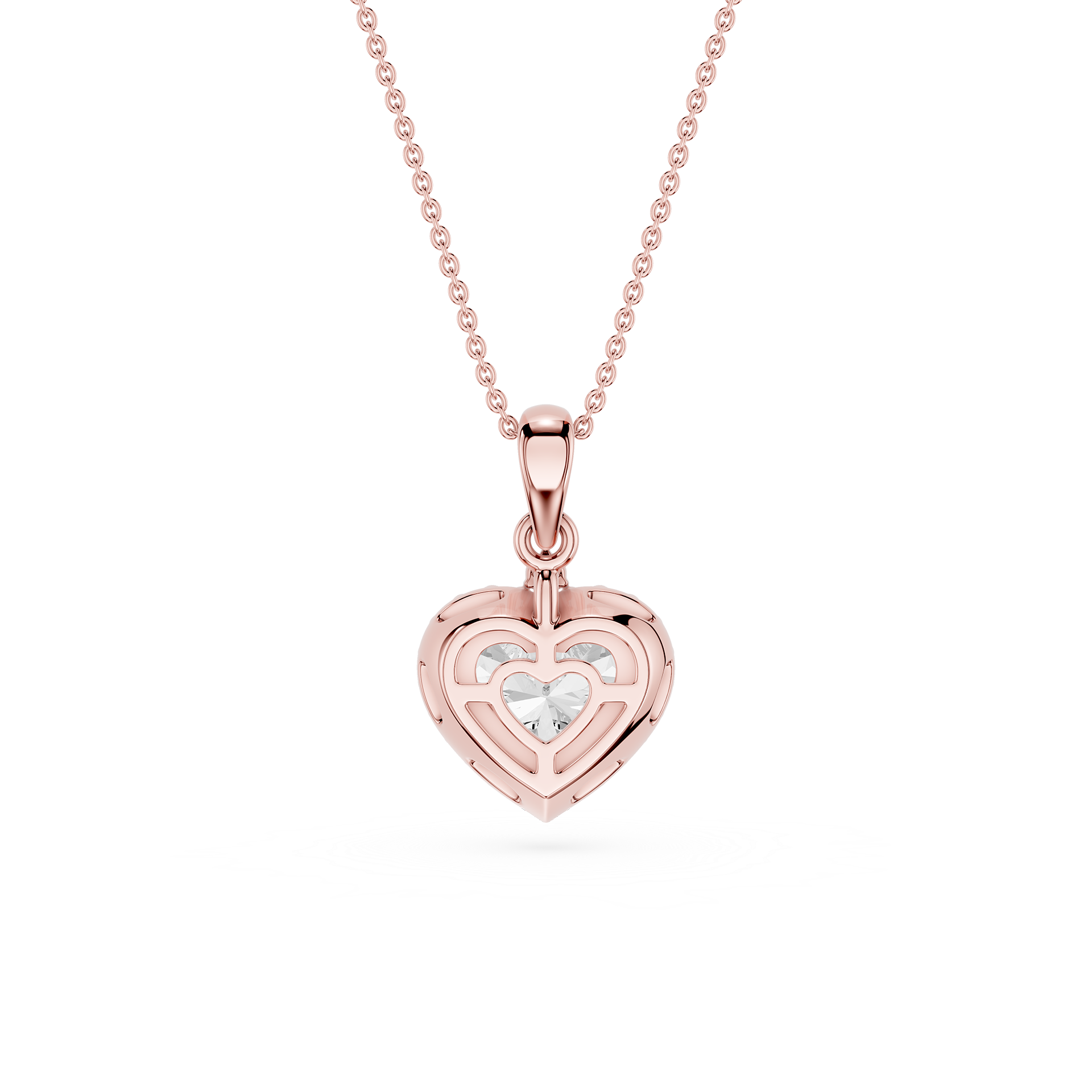 Heart Lab Grown Diamond Halo Pendant Necklace