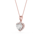 Heart Lab Grown Diamond Halo Pendant Necklace