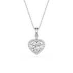 Heart Lab Grown Diamond Halo Pendant Necklace