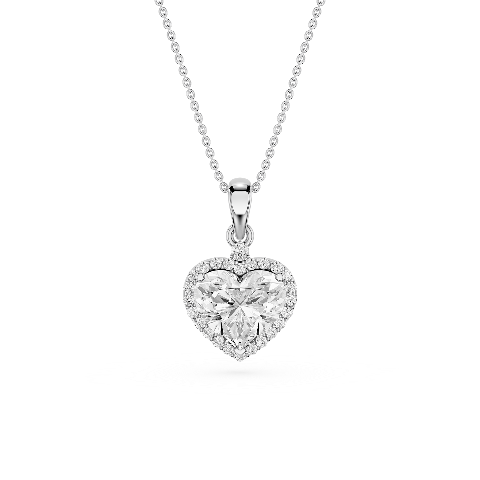 Heart Lab Grown Diamond Halo Pendant Necklace