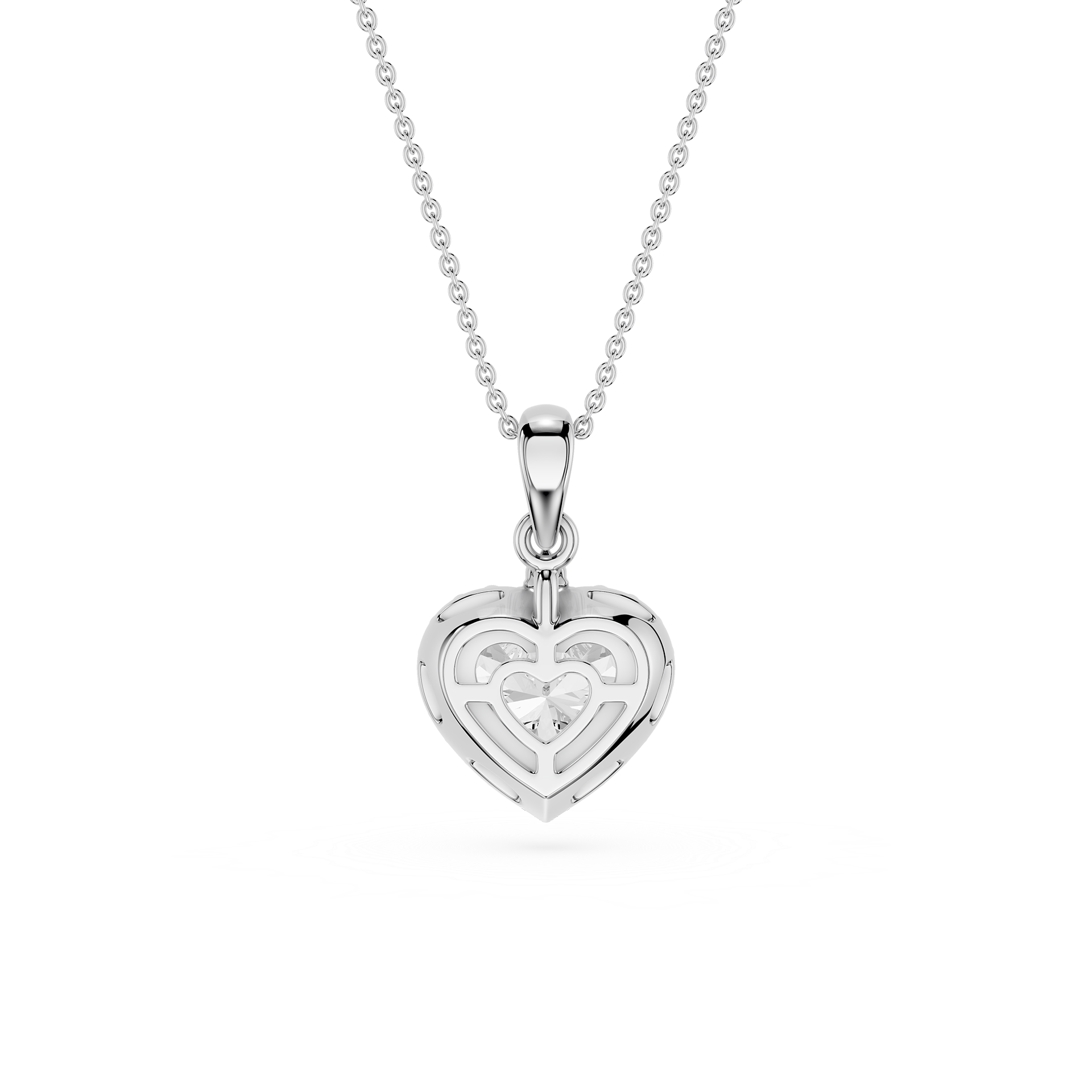 Heart Lab Grown Diamond Halo Pendant Necklace