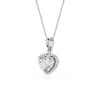 Heart Lab Grown Diamond Halo Pendant Necklace