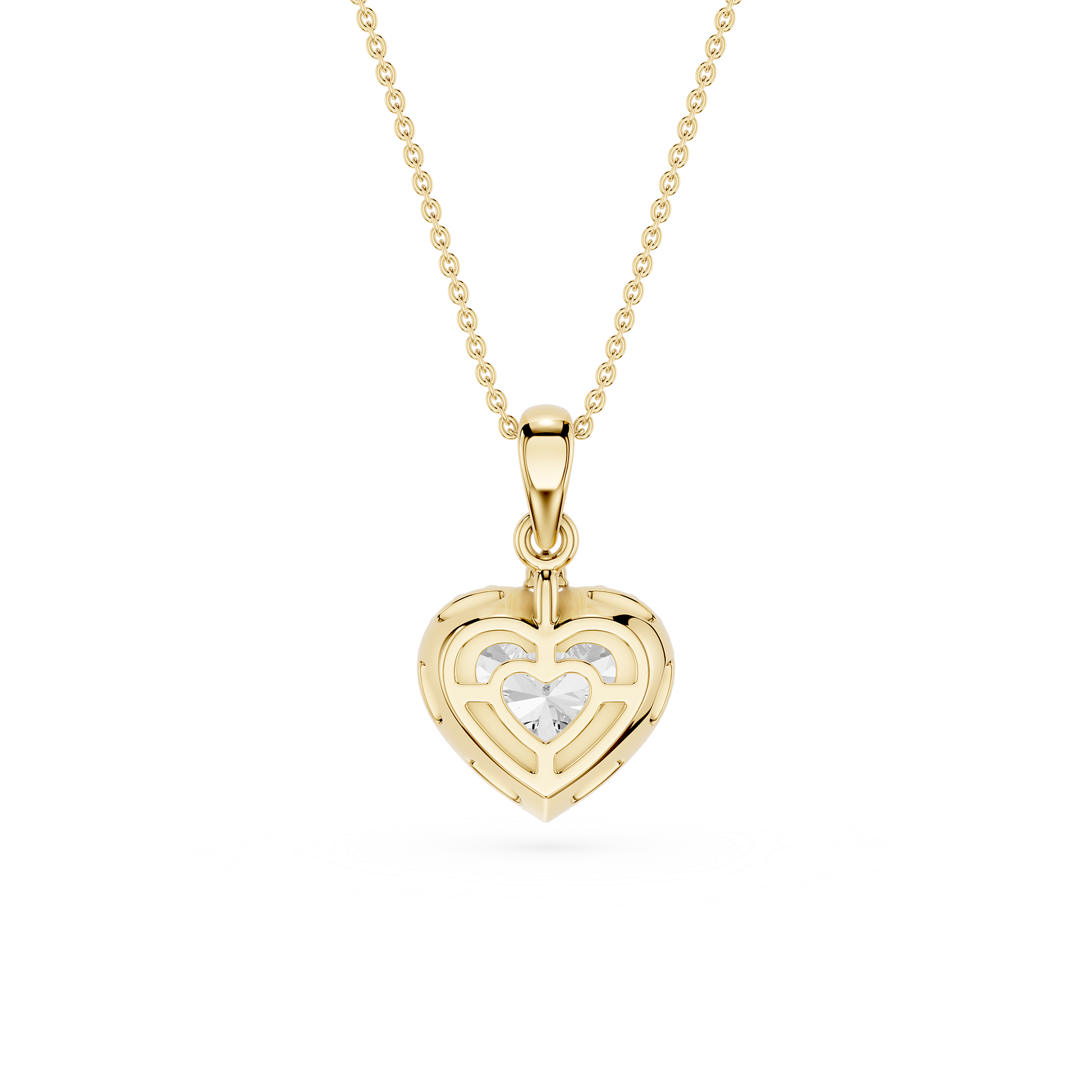 Heart Lab Grown Diamond Halo Pendant Necklace