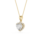 Heart Lab Grown Diamond Halo Pendant Necklace