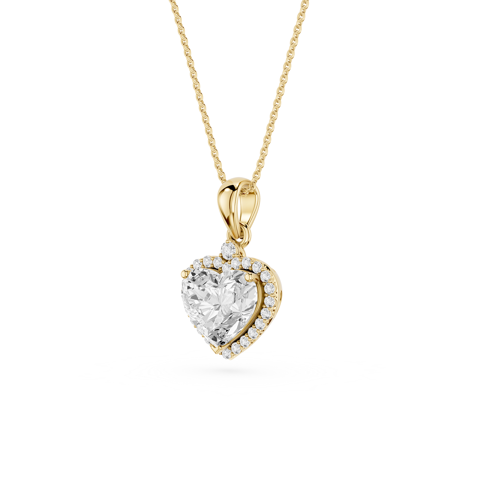 Heart Lab Grown Diamond Halo Pendant Necklace