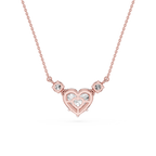 Heart Lab Grown Diamond Three Stone Pendant Necklace