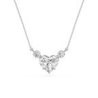 Heart Lab Grown Diamond Three Stone Pendant Necklace
