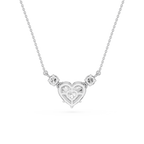 Heart Lab Grown Diamond Three Stone Pendant Necklace