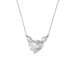 Heart Lab Grown Diamond Three Stone Pendant Necklace
