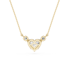 Heart Lab Grown Diamond Three Stone Pendant Necklace