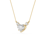 Heart Lab Grown Diamond Three Stone Pendant Necklace