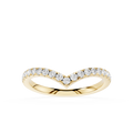 Gold ring with diamonds on a white background