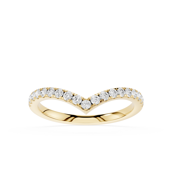 Gold ring with diamonds on a white background