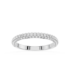 Gold ring with diamond accents on a white background