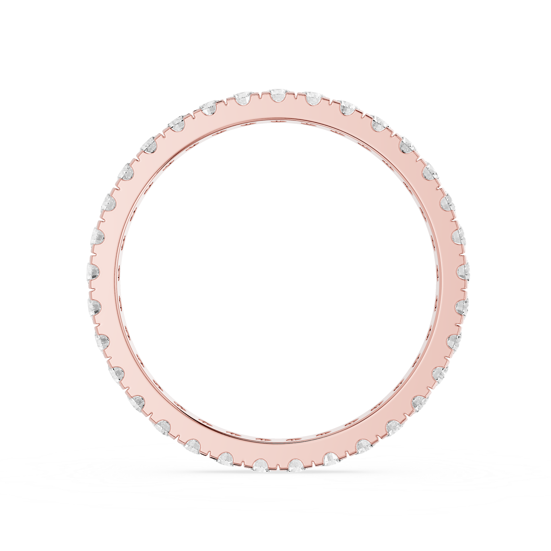 Rose ring with small diamonds on a white background