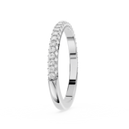 White gold ring with diamonds on a white background
