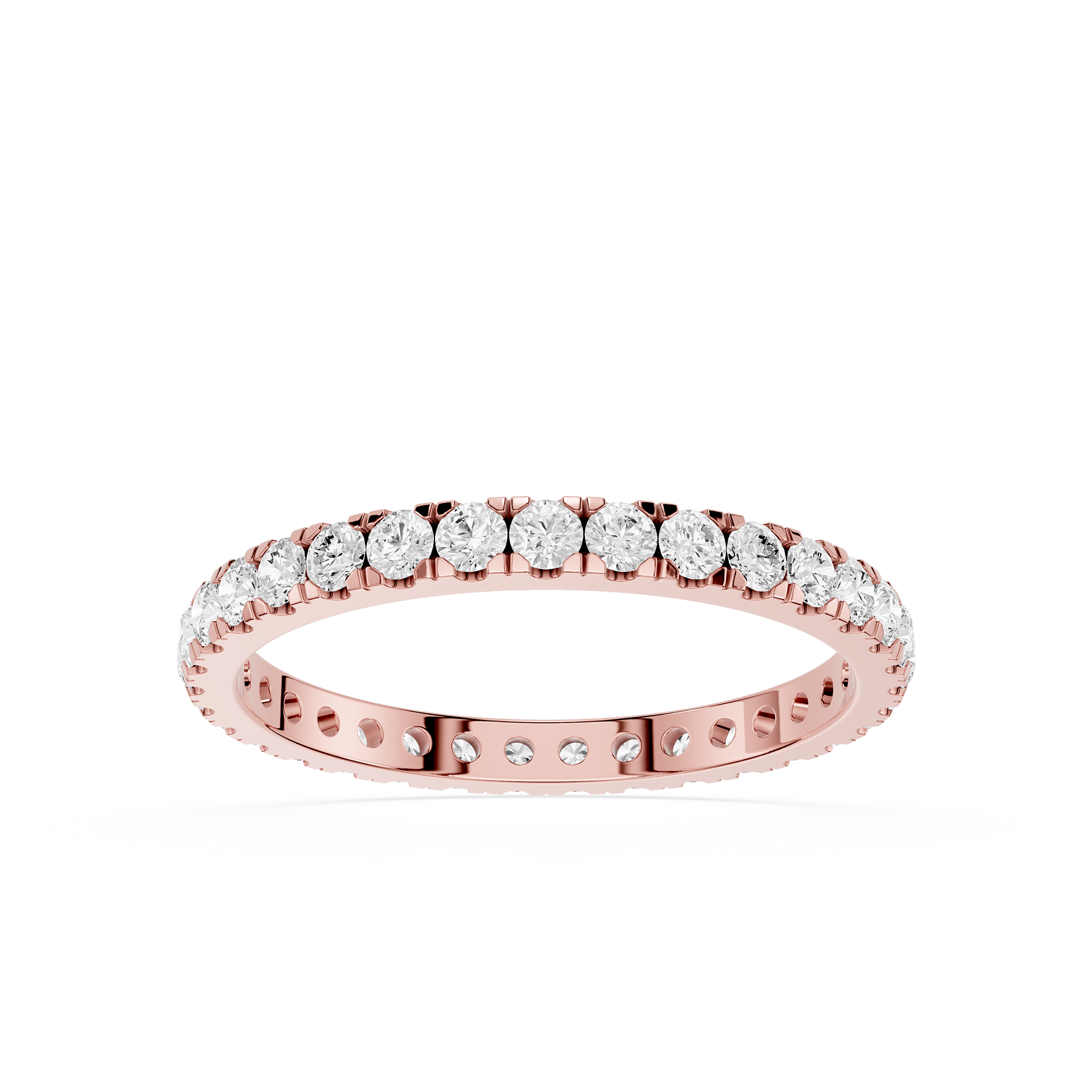  Rose Gold Diamond ring on a white background