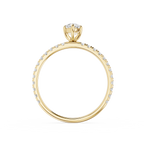 Marquise Gold ring with diamond accents on a white background
