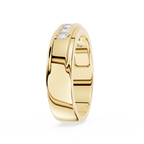 Silver ring with a diamond on a white background