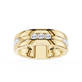 Round Cut Flush Set Lab Diamond Men's Band Ring