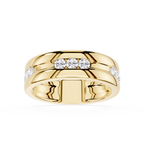 Round Cut Flush Set Lab Diamond Men's Band Ring