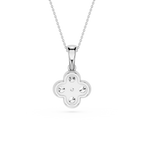 Round Lab Grown Diamond Clover Pendant Necklace