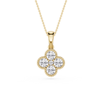 Round Lab Grown Diamond Clover Pendant Necklace