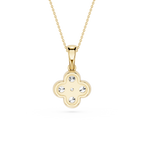 Round Lab Grown Diamond Clover Pendant Necklace