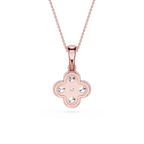 Round Lab Grown Diamond Clover Pendant Necklace