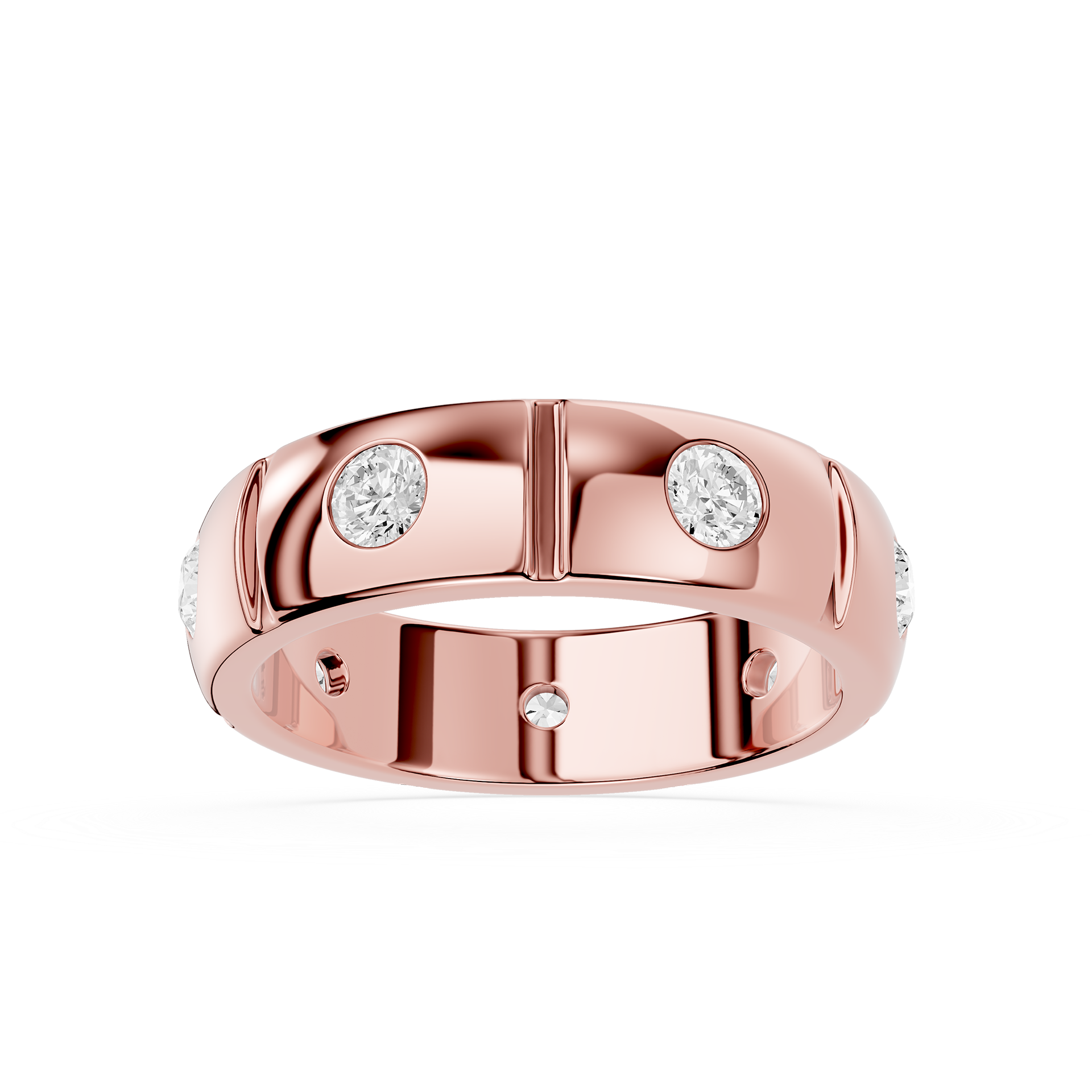 Round Bezel Set Lab Diamond Men's Statement Ring