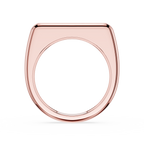 Rose gold ring on a white background