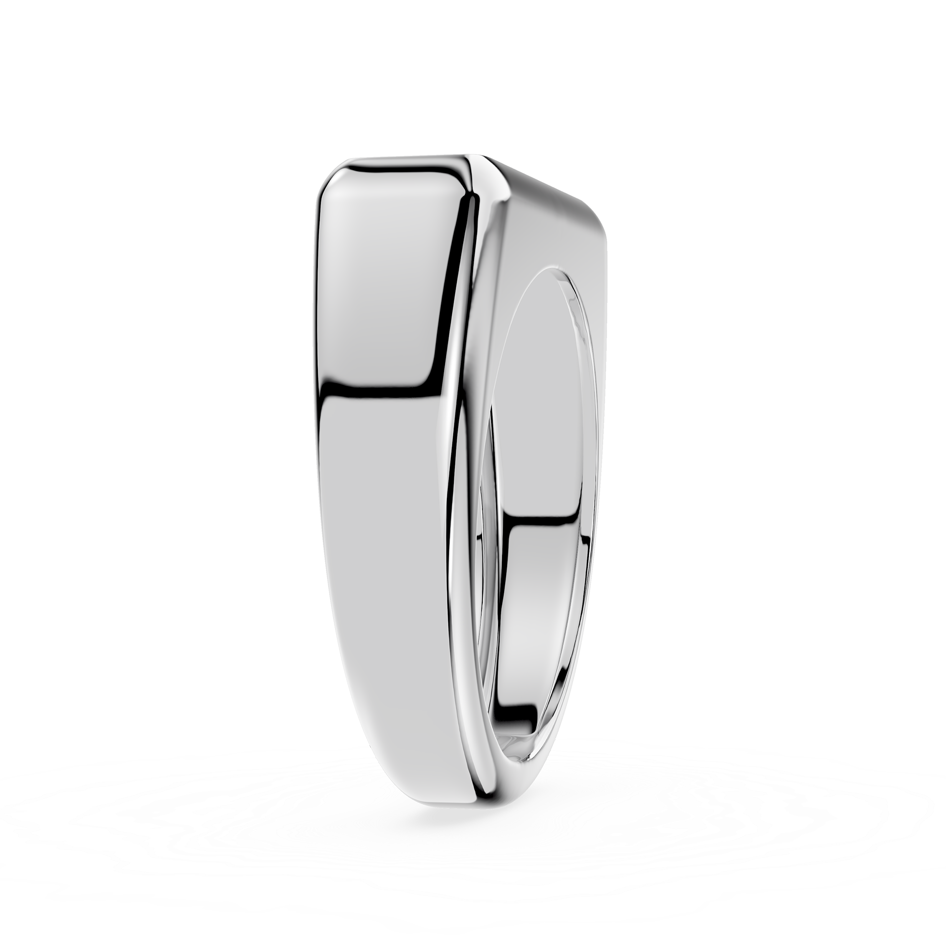 Silver ring on a white background