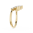 Gold ring with diamonds on a white background