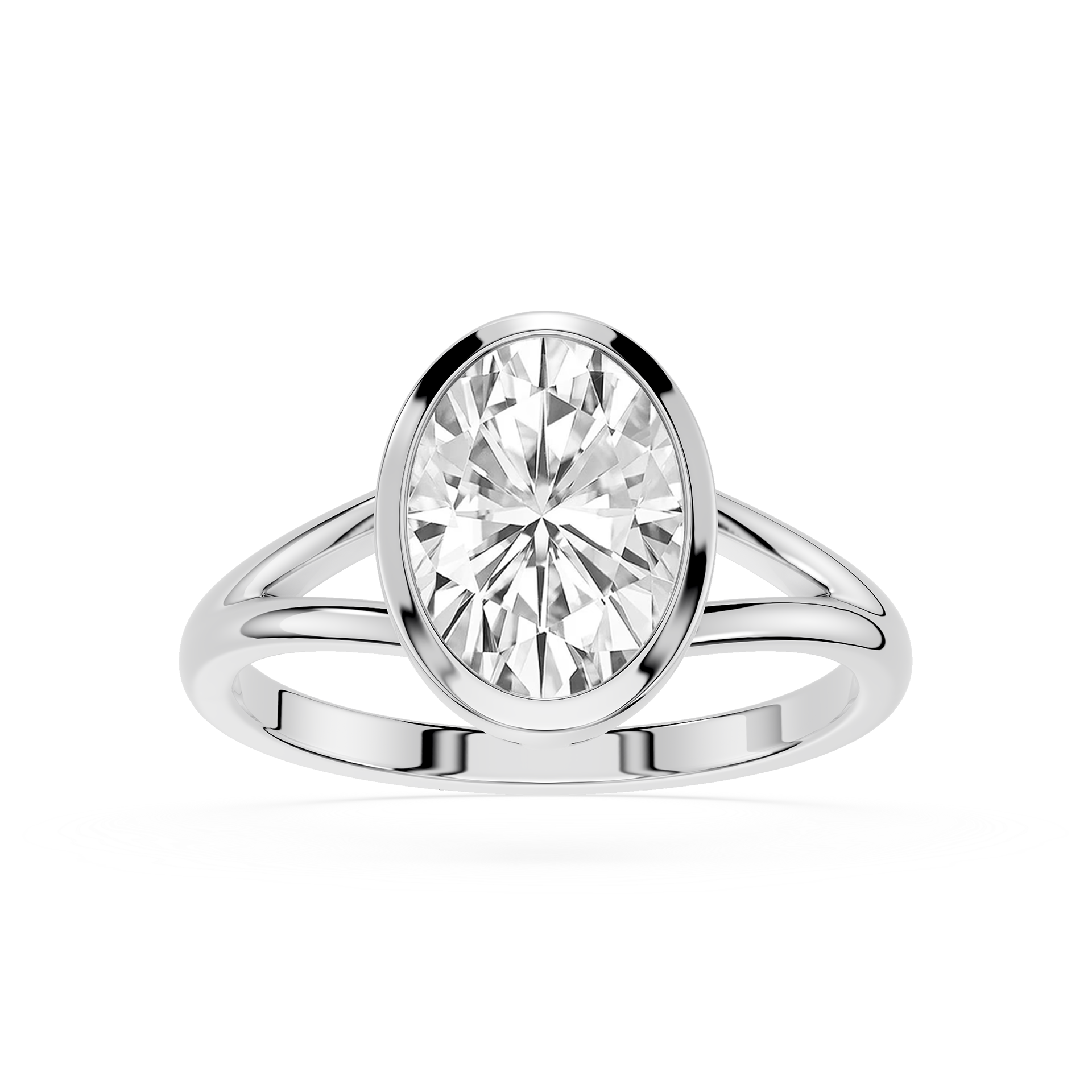 Diamond ring on a white background