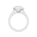 Emerald Cut Lab Grown Diamond Halo Engagement Ring