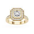 Emerald Cut Lab Grown Diamond Halo Engagement Ring