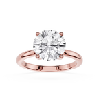 Round Lab Diamond Four Prong Solitaire Ring