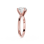 Round Lab Diamond Four Prong Solitaire Ring