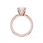 Round Lab Diamond Four Prong Solitaire Ring