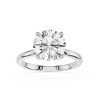 Round Lab Diamond Four Prong Solitaire Ring