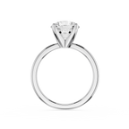 Round Lab Diamond Four Prong Solitaire Ring