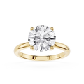 Round Lab Diamond Four Prong Solitaire Ring