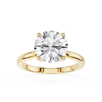 Round Lab Diamond Four Prong Solitaire Ring