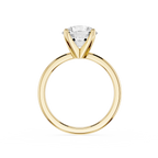 Round Lab Diamond Four Prong Solitaire Ring
