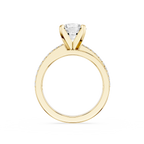 Round Lab Diamond Pave Solitaire Engagement Ring
