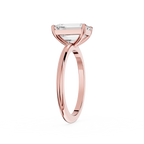 Emerald Lab Diamond Four Prong Solitaire Ring