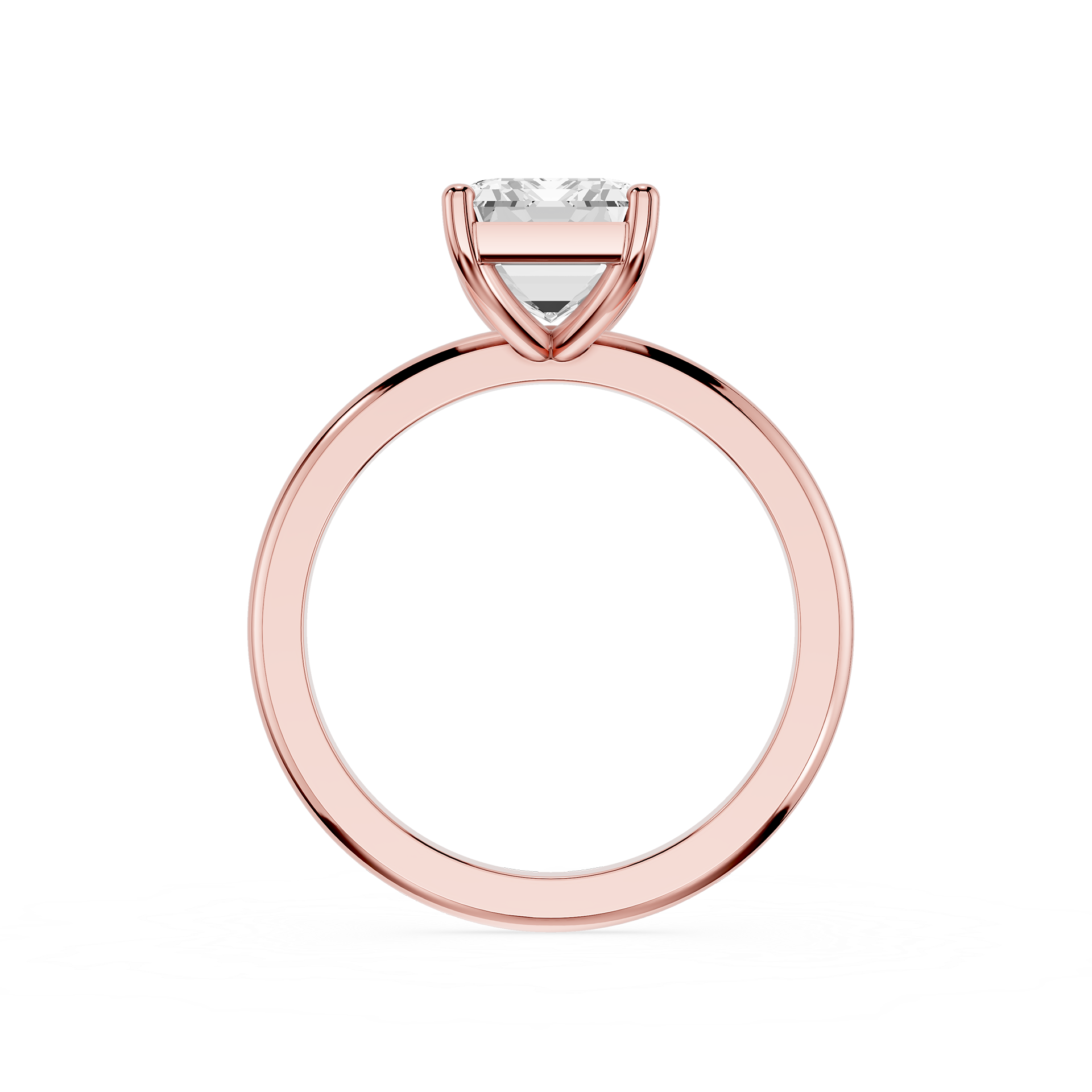 Emerald Lab Diamond Four Prong Solitaire Ring
