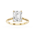 Emerald Lab Diamond Four Prong Solitaire Ring