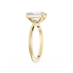 Emerald Lab Diamond Four Prong Solitaire Ring